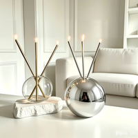 Vente en gros de boîtes cadeaux personnalisées avec logo, emballage de bougies éternelles en paraffine liquide globulaire, bougie éternelle avec 3 chandeliers en métal