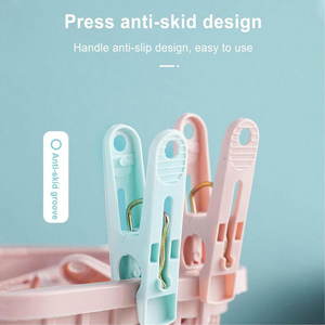 30pcs Plastic Clothes Pins Drying Clips Windproof Clothes Clips Small Clothes Pegs With <b>Basket</b> Large Hanger Clips - Product Image 3