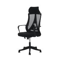 Chaise de bureau ergonomique moderne à dossier haut en maille, pivotante, avec hauteur réglable et base en maille pour mobilier de bureau administratif