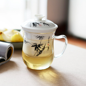 Taza para infusiones de vidrio de borosilicato, fabricante de <span class=keywords><strong>fuentes</strong></span>, con filtro de cerámica y tapa de cerámica - Product Image 5