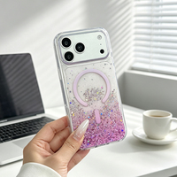 Étui de téléphone magnétique JOYPORODO B162 avec paillettes brillantes dégradées pour iPhone 18 Pro Max, transparent, antichoc, étui fantaisie pour femmes