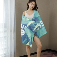 Low MOQ Custom Round Square Shape 100% Microfiber Soft Digital Reactive Print Beach Towel with Logo Custom Printed Towels
