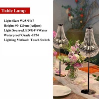 Lampe de table noire pour mariage, lustre, décoration de table de mariage, centre de table, décoration de fête, lampe de table en cristal
