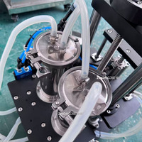 Machine de remplissage de savon liquide pneumatique à 2 têtes Zhongjie, semi-automatique, remplisseuse sous vide à pression négative, haute précision