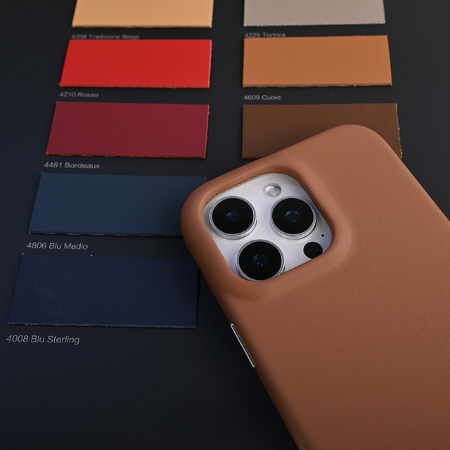 For Iphone17 Pro Max Air Shockproof Mobile Phone Cases Low MOQ Italian Nappa Real Leather Phone Cover Leather for iphone case