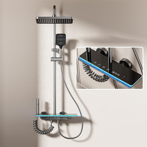 Mitigeur de <span class=keywords><strong>bain</strong></span> de luxe à haute pression 4 fonctions, chaud <span class=keywords><strong>et</strong></span> froid, en aluminium, avec affichage numérique LED, système de <span class=keywords><strong>douche</strong></span> à effet pluie pour salle de <span class=keywords><strong>bain</strong></span> - Product Image 1
