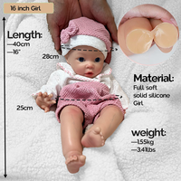 Poupée Reborn en Silicone Corps Entier de 40 cm (16 Pouces) pour Filles, Sculptée comme un Bébé Prématuré, Idéale pour la Photographie et l'Exposition de Nouveau-nés