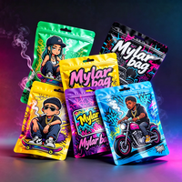 Sacs Mylar Zippés Anti-Odeur, Imprimés Personnalisés et Résistants aux Enfants, Noir Mat, pour Emballages de 1g, 3.5g, 7g, 14g, 28g (3.5g)
