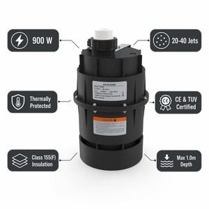 Soplador <span class=keywords><strong>de</strong></span> Aire para Jacuzzi Comercial <span class=keywords><strong>de</strong></span> 900W, Marca PROWAY, con Certificación CE, 32mm, 220V, Enchufe Europeo, <span class=keywords><strong>Bomba</strong></span> <span class=keywords><strong>de</strong></span> Burbujas para Hoteles y Resorts - Product Image 3