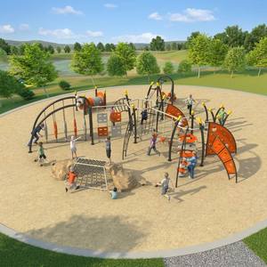 Red de escalada comercial para parques infantiles, tipo telaraña, de cuerda, para exteriores, equipo para niños, estructura piramidal de carga - Product Image 1