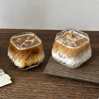 Tasse à café en verre borosilicate de haute qualité, motif arbre, design de niche, esthétique raffinée, sans BPA, compatible micro-ondes, pour la maison, pour lattes et Americano