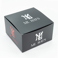 Logo personnalisé C1S Boîtes en carton de papier d'art imprimé noir dur pour casquettes de baseball Chapeau Emballage Boîte d'emballage cadeau