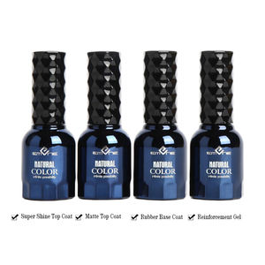 EMENE 15mL Gel de refuerzo OEM ODM Etiqueta privada personalizada Capa base de goma Sin toallita Capa superior mate templado Esmalte de uñas de gel UV - Product Image 2