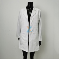 Blouse de laboratoire médical longue pour femmes professionnelles blouse de laboratoire avant à manches longues blanche avec ceinture