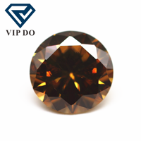 Pierres précieuses synthétiques en zircon cubique, taille ronde, café/café foncé, en vrac, forme ronde, taille diamant, qualité 5A, 0.8mm-12mm