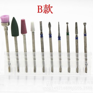 Diamond Polishing Head <b>Set</b> 10pcs 2.3mm Shank Cone Shape Professional Nail Drill <b>Tool</b> Multifunctional <b>Boxed</b> - Product Image 3
