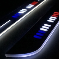 Plaque de seuil de porte en acrylique noir personnalisable + éclairage LED, kit de rétrofit/mise à niveau LED blanc/bleu/rouge pour AC Schnitzer X6 E71 SUV