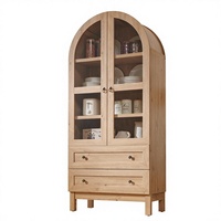 Armoires de rangement de cuisine modernes en bois de style farmhouse, hauteur 71 pouces, avec 2 grands tiroirs et étagères réglables pour garde-manger et salle à manger