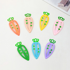 Pince à cheveux pour bébé en forme de carotte couleur bonbon 6,5 cm, pince BB pour filles, accessoire de tête pour Pâques - Product Image 1