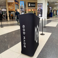 Stand publicitaire pop-up, comptoir de promotion, table, pupitre hydraulique avec sac de transport pour exposition