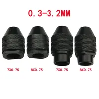 Mandrin de serrage universel miniature électrique à 3 mors réglable M8x0.75 avec clé, pince de serrage 0.3-3.2 mm pour outils en acier forgé