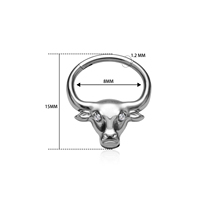 G23 ASTM 36  Anting Hidung Septum Model Bull Head  Cincin Septum  Anting Tragus Segmen Berengsel  Perhiasan Tubuh