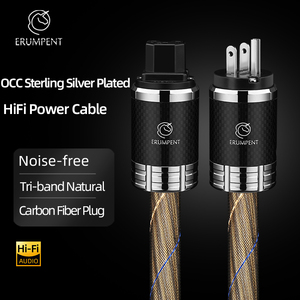 ATAUDIO HiFi Power Cable OCC Sterling Silver Carbon Fiber Rhodium-Plated PVC US/EU/AU Standard <strong>Plug</strong> for Speaker Gallows - Product Image 2