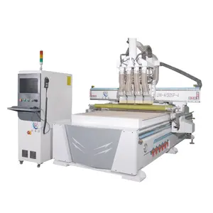 Bốn quá trình làm tổ gỗ khắc 1325 đa đầu khí nén gỗ CNC Router máy