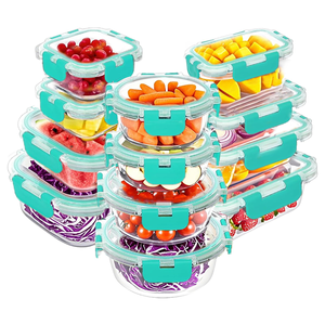 <b>Food</b> Storage <b>Container</b> - 1040ml Each|Air-Tight Fridge Organizer Case|<b>Glass</b> Box <b>With</b> BPA-Free Locking <b>Lids</b> - Product Image 2