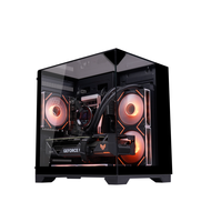 Gabinete Boîtier de châssis de bureau MINI-ITX haute performance Boîtier d'ordinateur de jeu en verre trempé à trois côtés