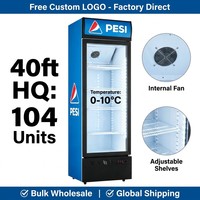 Réfrigérateur Commercial Écologique à Porte Vitrée Simple, Vitrine Verticale pour Boissons, Lait et Jus, à Refroidissement Mécanique