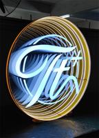 Panneau 3D circulaire personnalisé Miroir infini Signe infini 3D Logo d'entreprise Signe de forme ronde Boîte à lumière infini