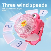 Montre pour enfants au design de dinosaure de dessin animé, ventilateur portable à charge USB avec lumières, petit ventilateur à porter au poignet, cadeau pour les fêtes de maternelle