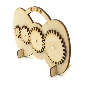 Wooden Gear Set Mechanical <b>Kit</b> For Kids Science Education <b>DIY</b> STEM Toy Geometric Shape Manual Operation 4-6Y - Product Image 4
