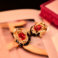 Boucles d'oreilles pendantes en alliage vintage avec pierres précieuses et verre, design diamant, style industriel, vente directe usine, pour femme, cadeau pour elle