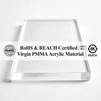 Feuille diffuseur de lumière LED en acrylique transparent (PMMA) Dongde pour découpe laser, utilisation publicitaire, épaisseur 2 mm, certifiée RoHS REACH