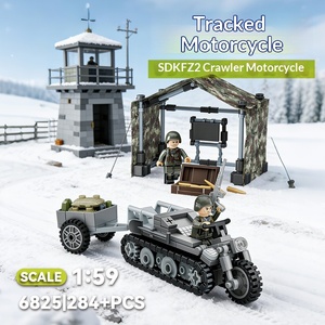Meilleures ventes : Blocs de construction à petites particules, modèle de moto chenillée et de tente militaire, ornement, cadeau commémoratif bancaire, jouet d'assemblage - Product Image 1
