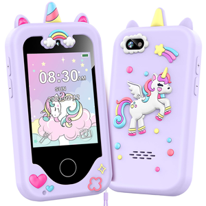 Jouet smartphone intelligent pour enfants avec jeux MP3, rappel quotidien, capteur CMOS, vidéo VGA, appareil photo 30MP, coque en silicone - Product Image 1