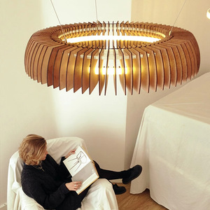 Wabi Sabi Style Wooden Chandelier Round Led <b>Light</b> For <b>Dining</b> Room Living Room Bedroom Study - Product Image 3