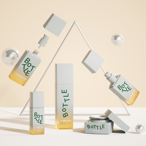 Ensemble de flacons de toner cosmétique en <span class=keywords><strong>verre</strong></span> dégradé carré de luxe, emballage pour soins de la peau et boîte - Product Image 6
