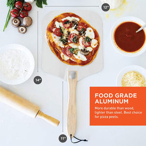 <span class=keywords><strong>Set</strong></span> di Pietre per <span class=keywords><strong>Pizza</strong></span> in Ceramica Ecologica per BBQ e <span class=keywords><strong>Cottura</strong></span>, Utensili da Forno Rettangolari con Manico in Legno e Taglierina - Product Image 5