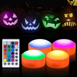 Dekorasi Halloween lampu labu LED dioperasikan baterai lampu Jack lentera Halloween lampu teh labu labu