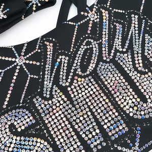 แสดงให้ฉันเห็นตัวอักษรคริสตัลแบบรีดร้อนติดเสื้อผ้า Rhinestone Hotfix Transfer AB สำหรับชุดกีฬา ชุดออกกำลังกาย DIY OEM/ODM - Product Image 2