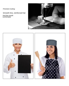 Gorras de Trabajo para Cocina de Restaurante y Hotel, Gorras de Chef para Catering, Gorras Planas para Camareros y Camareras en Existencia - Product Image 6
