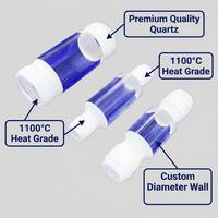 Tube en verre de quartz transparent de haute pureté, tube double en silice fondue, diamètre mural personnalisé, résistant à la chaleur, pour usine de soudage