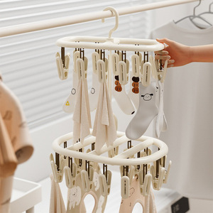 Baby Sock Drying Rack With Multiple <b>Clips</b> Space Saving Clothes Organizer For Home Balcony Outdoor Use - Product Image 2