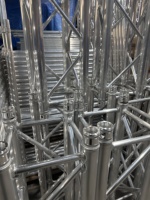 Structure de scène en treillis 3x3x3m pour éclairage intérieur, affichage, sonorisation pliable, en aluminium noir, pour système Line Array DJ