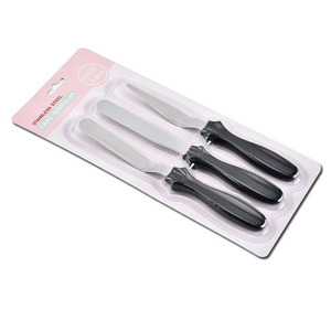 Spatola per crema in acciaio inossidabile coltello per burro con manico in plastica set di spatole per decorare torte e glassa - Product Image 3