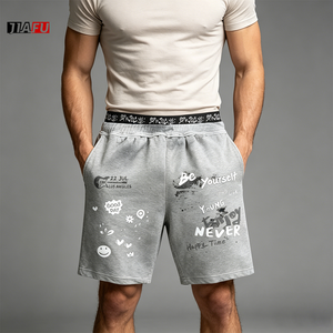 Pantaloncini da Uomo 280gsm Lavati Effetto Vintage, Streetwear di Alta Qualità, Pantaloni Sportivi a Doppia Vita, Grafica Personalizzata, Fornitore di Tendenza - Product Image 2