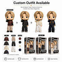 Figurine de collection en vinyle de star Kpop tendance, idole de scène, personnalisable avec plusieurs tenues, hauts et pantalons assortis, couleur personnalisable, boîte à fenêtre